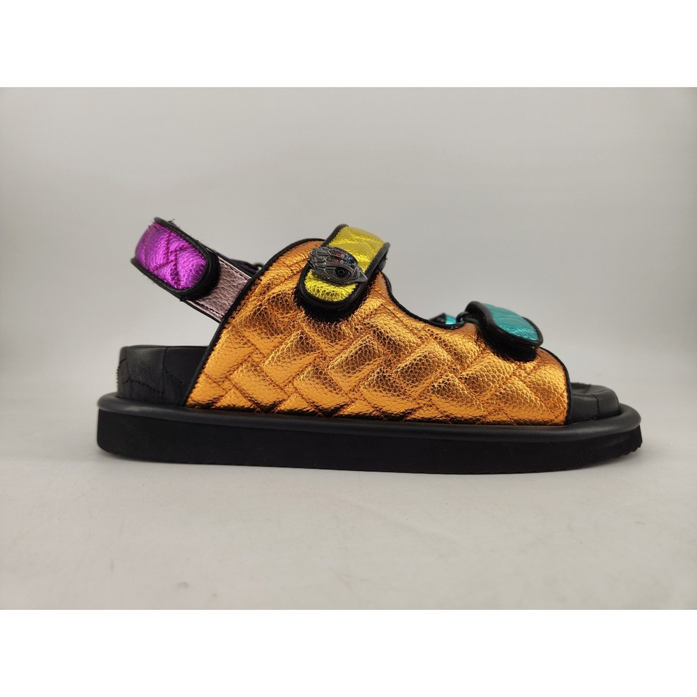 Kurt Geiger Metallic Multi-Color Quilted Leather Sandals - Picture 4 of 12